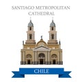 Santiago Metropolitan Cathedral in Chile vector flat attraction