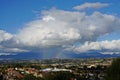 Santiago Peak mountain view with rainbow from Aliso Viejo , Orange county, California, USA