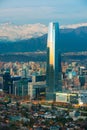 Panoramic view of Providencia and Las Condes districts with Costanera Center skyscraper in Santiago de Chile Royalty Free Stock Photo