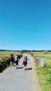 Santiago`s walk. road and views of the pilgrimage. pilgrims