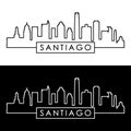 Santiago skyline. Linear style. Royalty Free Stock Photo