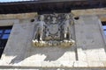 Santillana del Mar, 13th april: Blazon of Old Villa building from Medieval Santillana del Mar town in Spain