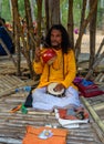 An Indian folk singer or Baul,. Royalty Free Stock Photo