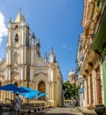 Santo Angel Custodio Church with Revolution museum Dome on background - Havana, Cuba Royalty Free Stock Photo