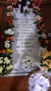 Tomb of Friar GalvÃÂ£o inside the Church, SÃÂ£o Paulo, SÃÂ£o Paulo, Brazil. Royalty Free Stock Photo