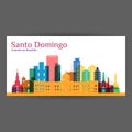 Santo Domingo city architecture silhouette.