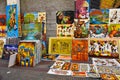 Santo Domingo, Dominican Republic. Caribbean paint in Calle el Conde, sold as souvenirs.