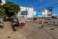 SANTO DOMINGO, DOMINICAN REPUBLIC - DECEMBER 2, 2018: Rubbish on a street in Santo Domingo, capital of Dominican Republi