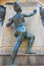 Santo Domingo, Dominican Republic. Detail of Christopher Columbus Statue located in the Columbus Square Colonial Zone.