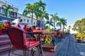 Santo Domingo, Dominican Republic. Famous place Las Atarazanas in Spanish Square with prestigious restaurants.