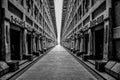 Santo Domingo, Dominican Republic. Internal view of Christopher Columbus Lighthouse. Black and white version