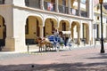 Santo Domingo, Dominican Republic. Man driving a horse-drawn carriage in the Colonial Zone near the Columbus Park