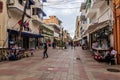 SANTO DOMINGO, DOMINICAN REPUBLIC - NOVEMBER 21, 2018: View of pedestrian El Conde street in Santo Domingo, capital of