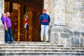 Santo Domingo, Dominican Republic. Soldier Guarding at the National Pantheon in Las Damas street.