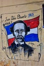 Santo Domingo, Dominican Republic. Street Paint of Juan Pablo Duarte in Colonial zone. Royalty Free Stock Photo