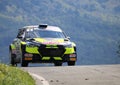 .Santo Stefano D`Aveto, Italy- - September 6, 2020: the Skoda Fabia  race car wrc R5 Royalty Free Stock Photo