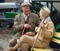 Santoft, Lincolnshire, UK, 18 September 2023. Trolley bus museum. Enactors and public in period dress.