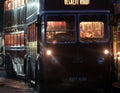 Santoft trolley bus museum, Santoft, Lincolnshire, UK. , November 2023. Night event with vehicles running and full lighting.