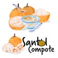 Santol Compote, Santol fruit. tropical fruit concept - vector