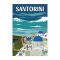 Santorini Travel Vintage Poster design Royalty Free Stock Photo