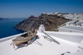 Santorini architectural detail on Fira and Oia town in summer traveling time