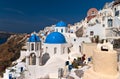 Santorini blue cupola church Royalty Free Stock Photo