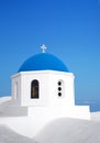 Santorini Blue dome church. Greece. Royalty Free Stock Photo