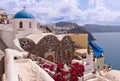 Santorini Blue Dome Church View Royalty Free Stock Photo