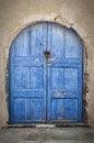 Santorini Blue Door Royalty Free Stock Photo