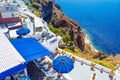 Santorini Caldera cliff edge Fira village architecture Cyclades Greece Royalty Free Stock Photo