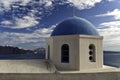 Santorini Church Against Cloudy Sky Royalty Free Stock Photo