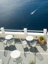 Santorini, Fira, Terrace with view on sea Greece