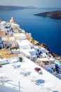 Santorini, Greece. Firostefani sunset volcano caldera, Greek Islands Royalty Free Stock Photo