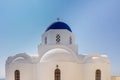 Beautiful white and blue Santorini church