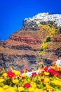 Santorini, Greece. Charming view Oia village on Thira island, Cyclades archipelago