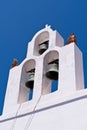 Santorini Greece classic bells and cross of Greek Orthodox church