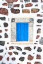 Santorini, Greece: detail of a window from a traditional typical Royalty Free Stock Photo