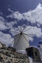 Greece, Santorini, Oia, view of the village with windmill Royalty Free Stock Photo