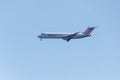 SANTORINI, GREECE - OCTOBER 01, 2016 - landing of Volotea aircraft Boeing 717