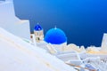 Sea and church dome, Santorini, Greece Royalty Free Stock Photo