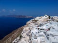 Santorini, Greece. Oia, white village, famous attraction of Greek Cyclades Islands, Aegean Sea Royalty Free Stock Photo