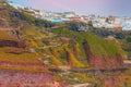 Santorini, Greece Thera, Fira village sunset Royalty Free Stock Photo