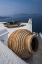 SANTORINI/GREECE Rooftops of houses overlook