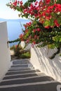 Beautiful street view in Fira, Santorini, Greece Royalty Free Stock Photo