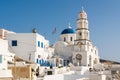 Church in Pyrgos, the most picturesque village of Santorini. Cyclades Islands, Greece