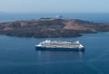 Cruise ship Apex Celebrity Cruises in harbor of Santorini Island, Greece.