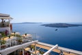 View of Nea Kameni Island in the Gulf of Santorini. Greece Royalty Free Stock Photo