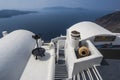 SANTORINI/GREECE Whitewash Houses overlookin Royalty Free Stock Photo