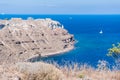 View of aegean sea and Santorini island from a mountain Royalty Free Stock Photo