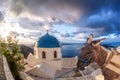 Santorini island with donkey in Oia village, Greece Royalty Free Stock Photo